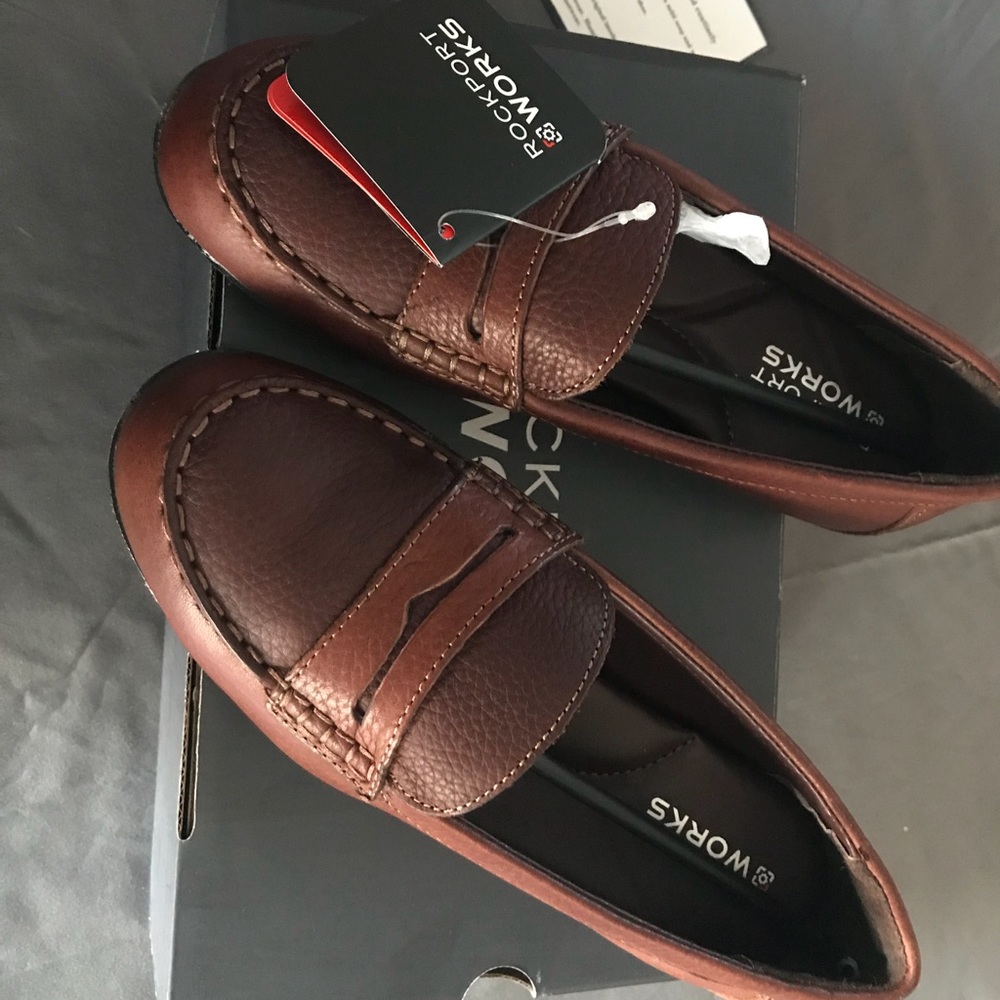 Rockport Works Women’s Sz7 Steel Toe Penny Loafers